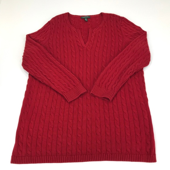 Lauren Ralph Lauren Sweaters - Lauren Ralph Lauren Red V neck Long Sleeve Sweater